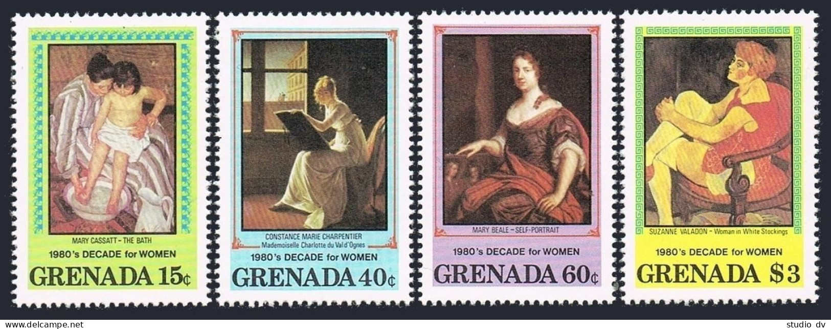 Grenada 1058-1061,1062, MNH. Mi 1104-1107,Bl.97. Decade Of Women,1981.Paintings. - Grenade (1974-...)