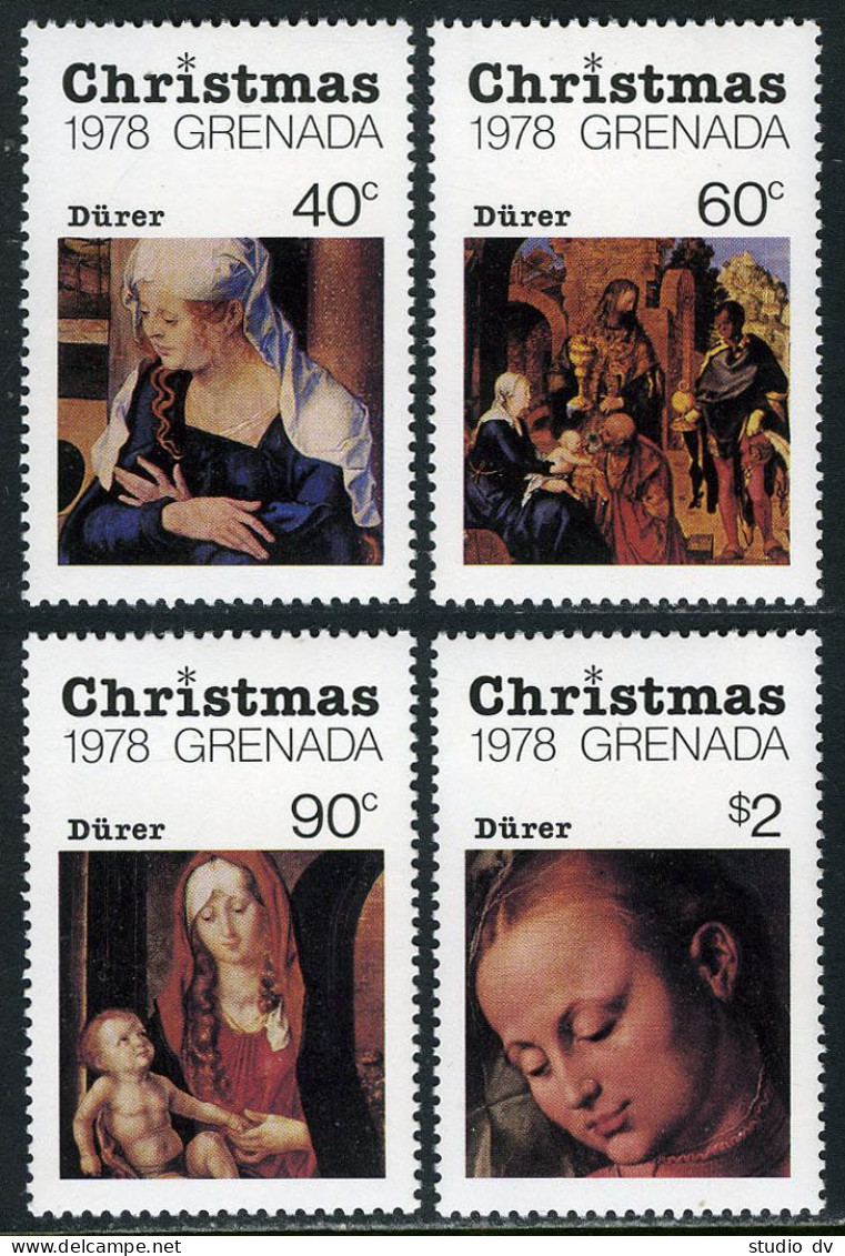 Grenada 900-903, 904, MNH. Mi 941-944, Bl.79. Christmas 1978. Albrecht Durer. - Grenada (1974-...)