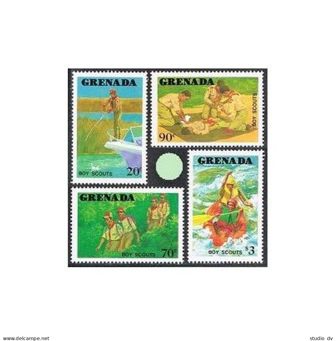 Grenada 1592-1595,1596,MNH.Michel 1737-1740,Bl.102.Boy Scouts,1988.Fishing,Koala - Grenada (1974-...)