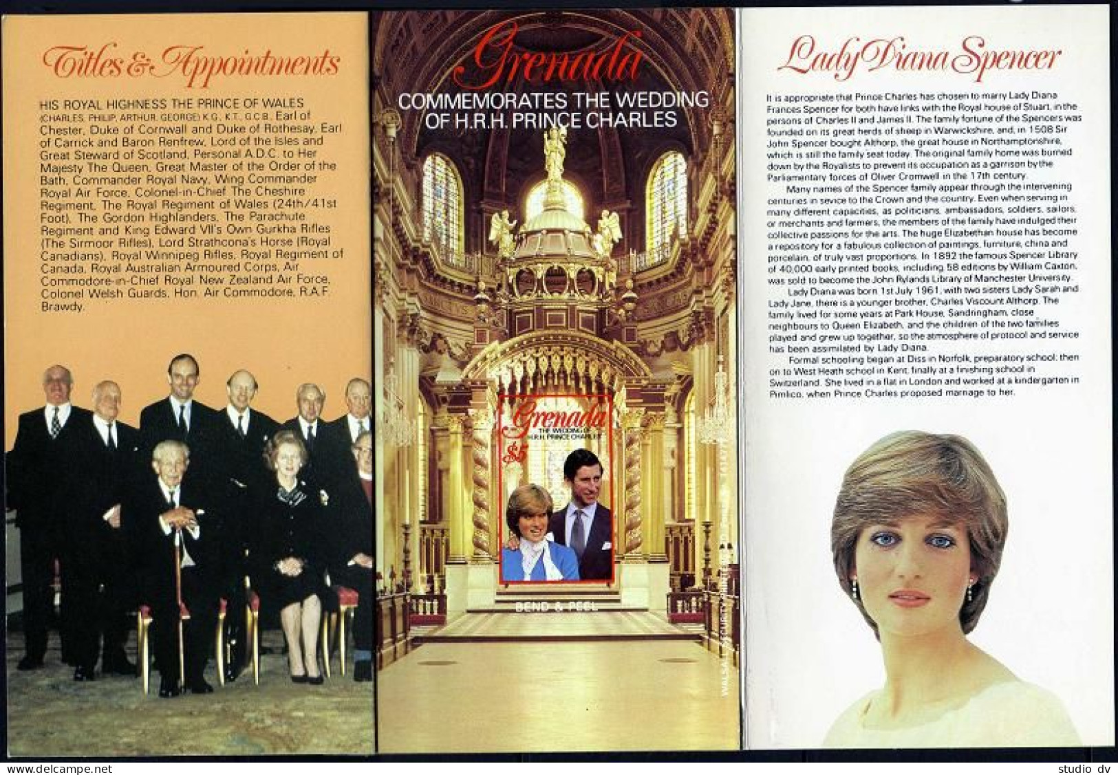 Grenada 1055 Booklet,MNH.Michel 1101-103 MH. Wedding 1981:Charles,Diana. - Grenada (1974-...)