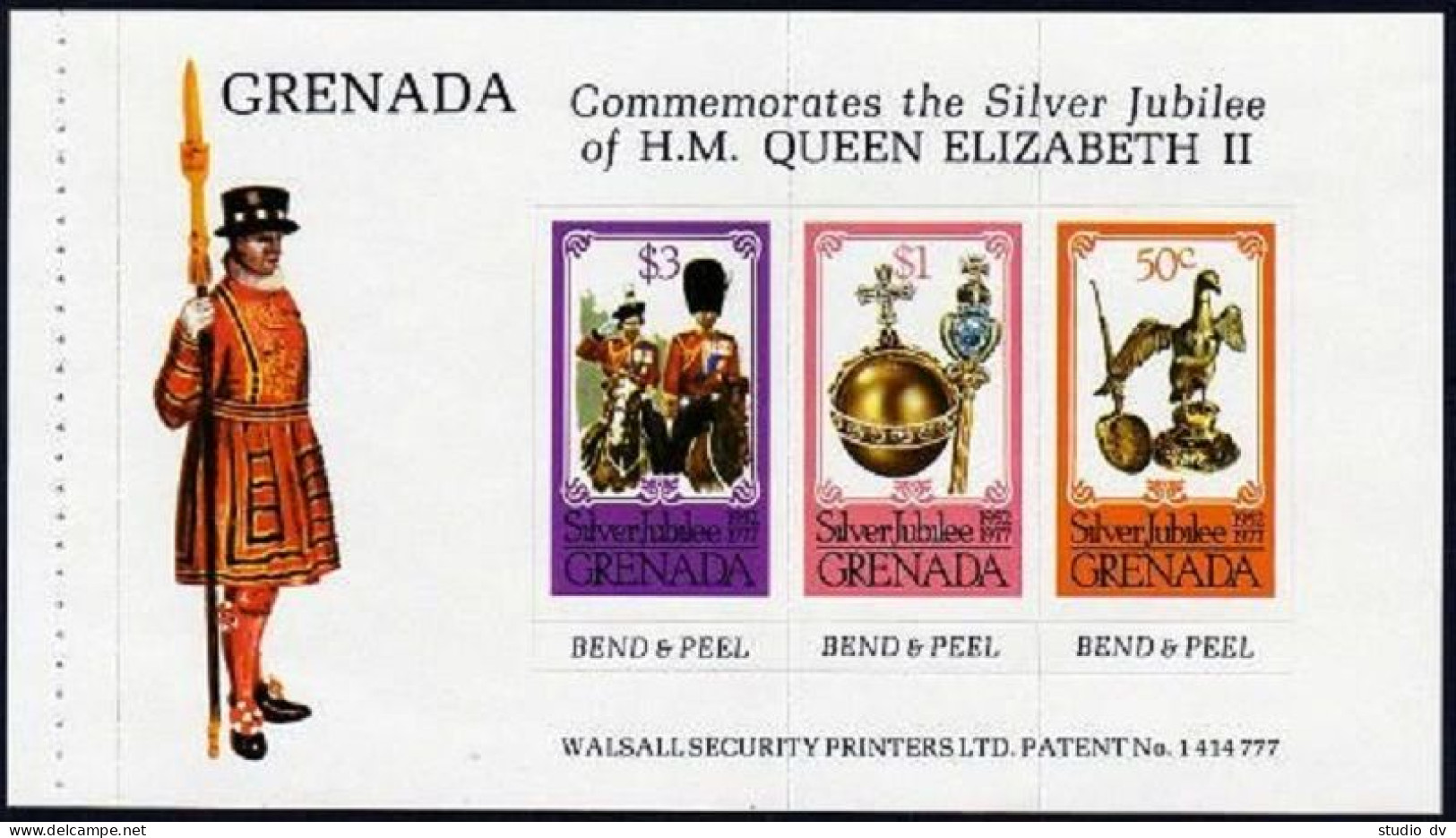 Grenada 792a-792b Booklet, MNH. Michel 828-831 MH. QE II Silver Jubilee 1977. - Grenada (1974-...)