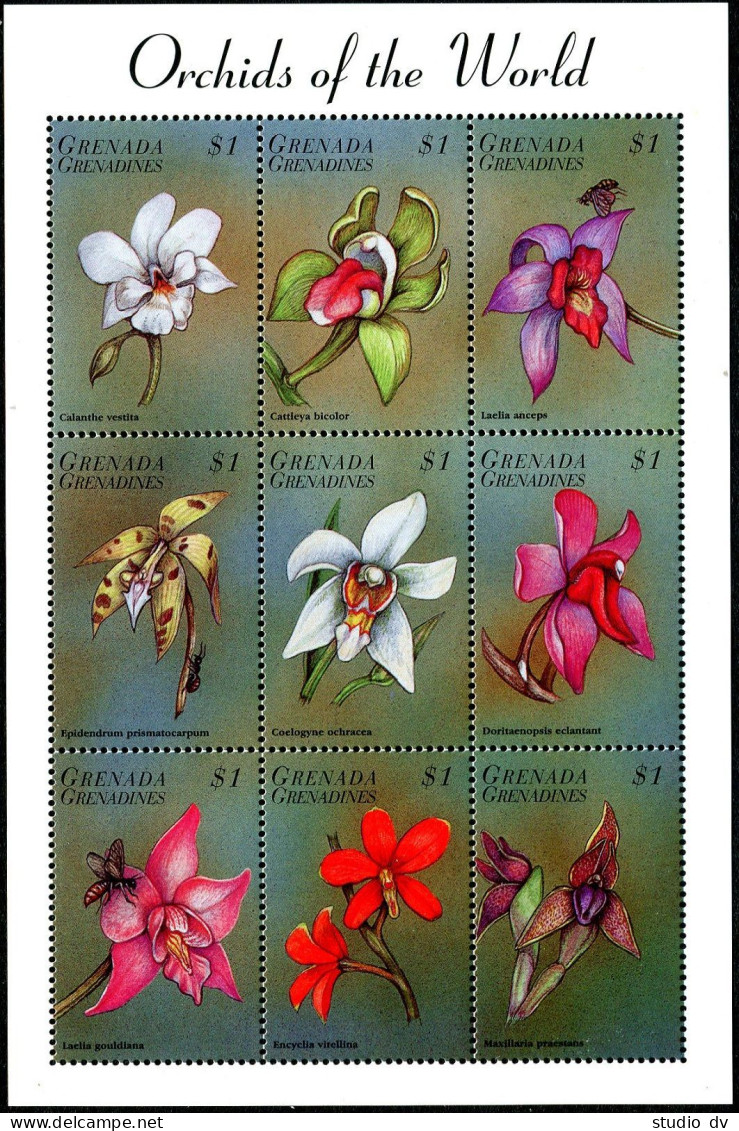 Grenada Gren 2028-2031 Sheets,MNH.Michel 2706-2723. Orchids 1998. - Grenada (1974-...)