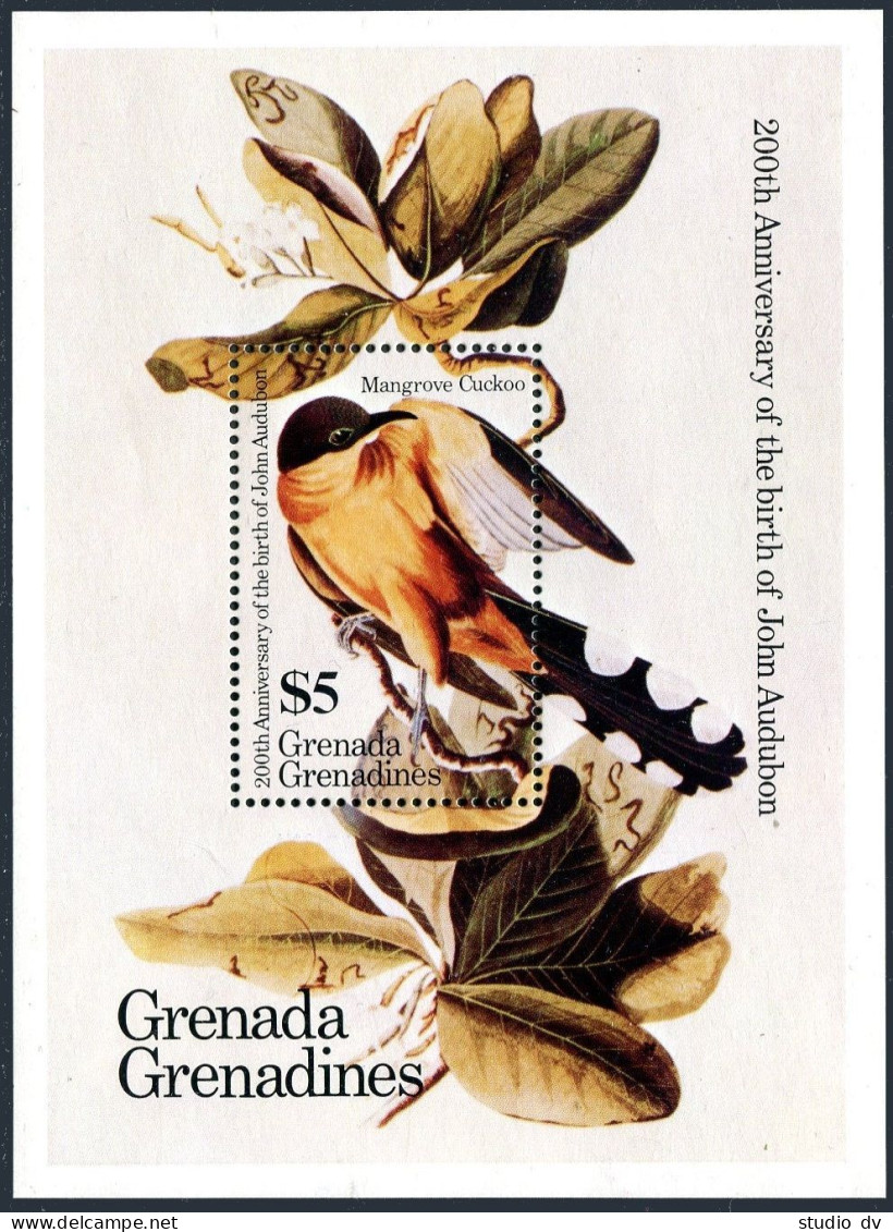 Grenada Gren 637-640,641,MNH.Mi 647-650,Bl.90. Audubon Birds,1985.Teal,Ibis,Kite - Grenada (1974-...)