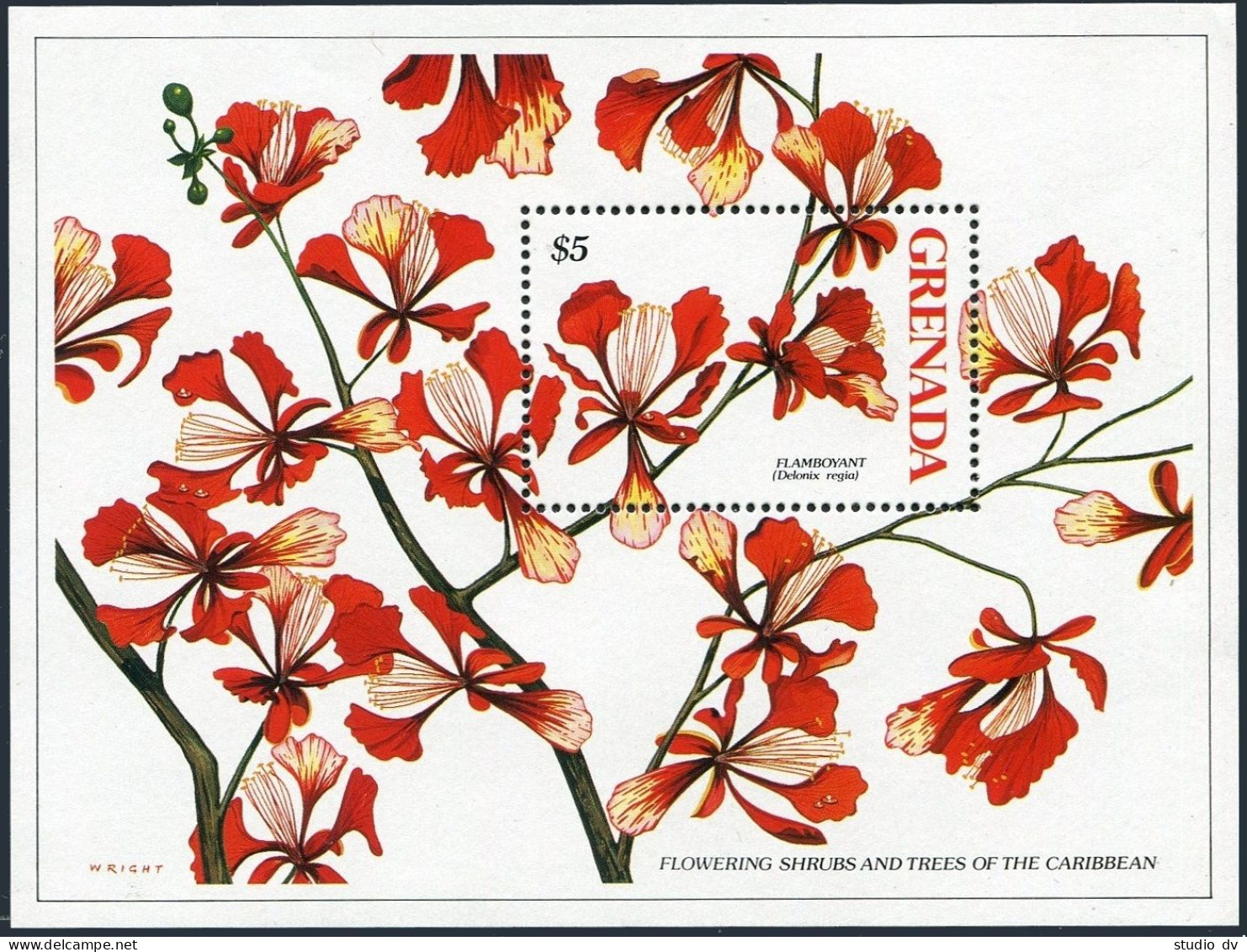 Grenada 1659-1660,MNH.Michel Bl.212-213. Flowering Trees:Flamboyant,Orchid Tree. - Grenada (1974-...)