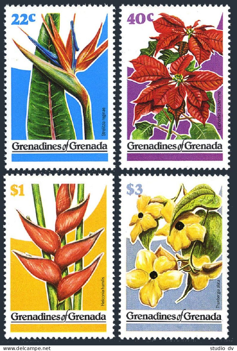 Grenada Gren 313-316, MNH. Michel 320-324. Flowers 1979. - Grenade (1974-...)