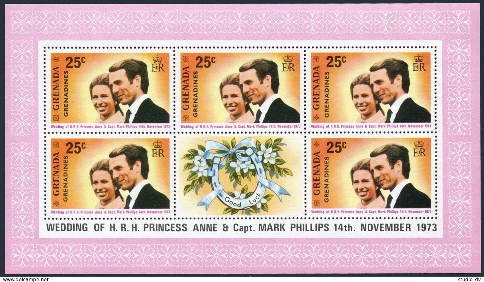 Grenada Gren 1-2 Sheets,MNH.Mi 1-2 Klb. Princess Anne, Mark Phillips Wedding. - Grenada (1974-...)