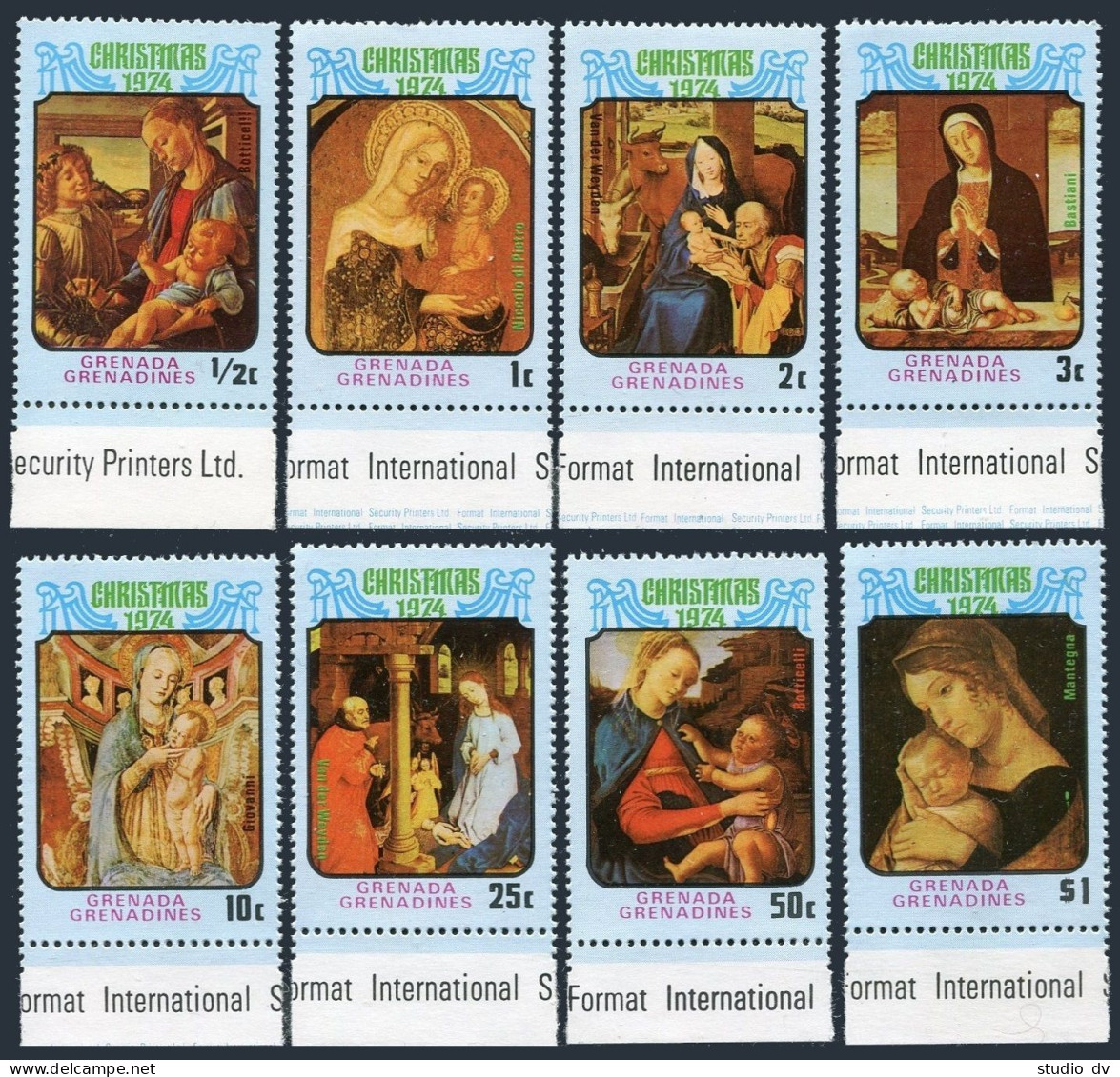 Grenada Gren 32-39,40,MNH.Michel 36-43,Bl.5. Christmas 1974.Virgin And Child. - Grenada (1974-...)