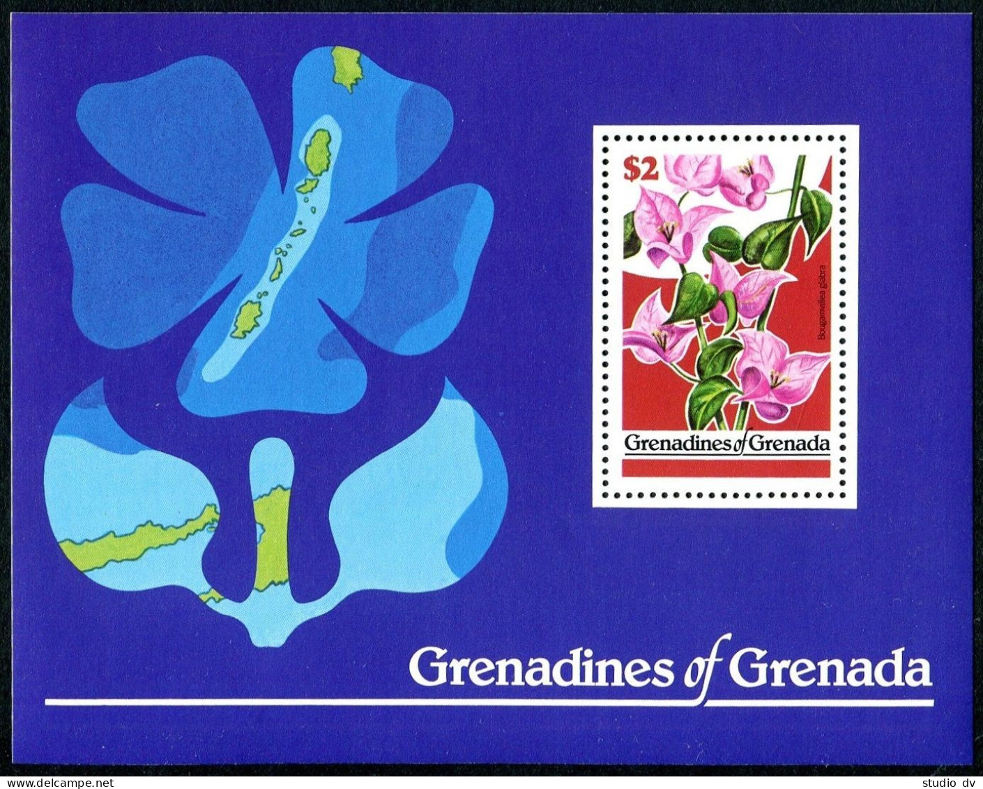 Grenada Gren 313-316, 317 Sheet, MNH. Michel 320-323, 324 Bl.4. Flowers 1979. - Grenada (1974-...)