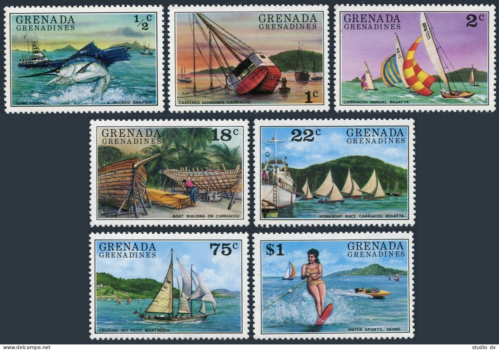 Grenada Gren 153-159, MNH. Mi 157-163. Tourism 1976. Sailfish, Regatta,Boat Race - Grenada (1974-...)