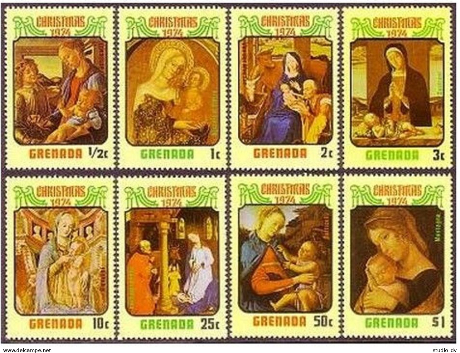 Grenada 574-581, MNH. Michel 602-609. Madonna & Child By Botticelli, Di Pietro, - Grenade (1974-...)