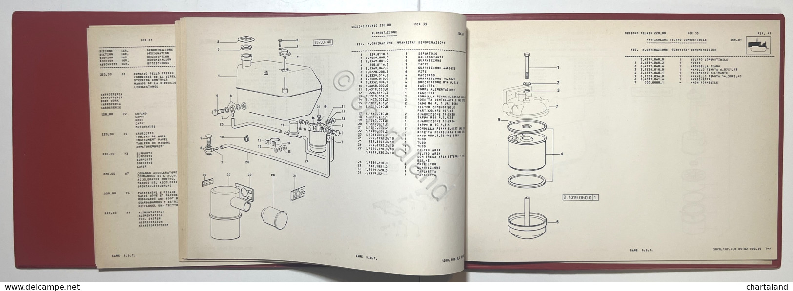 Catalogo Parti Di Ricambio Originali SAME Trattori - Fox 35 - Ed. 1982 - Andere & Zonder Classificatie