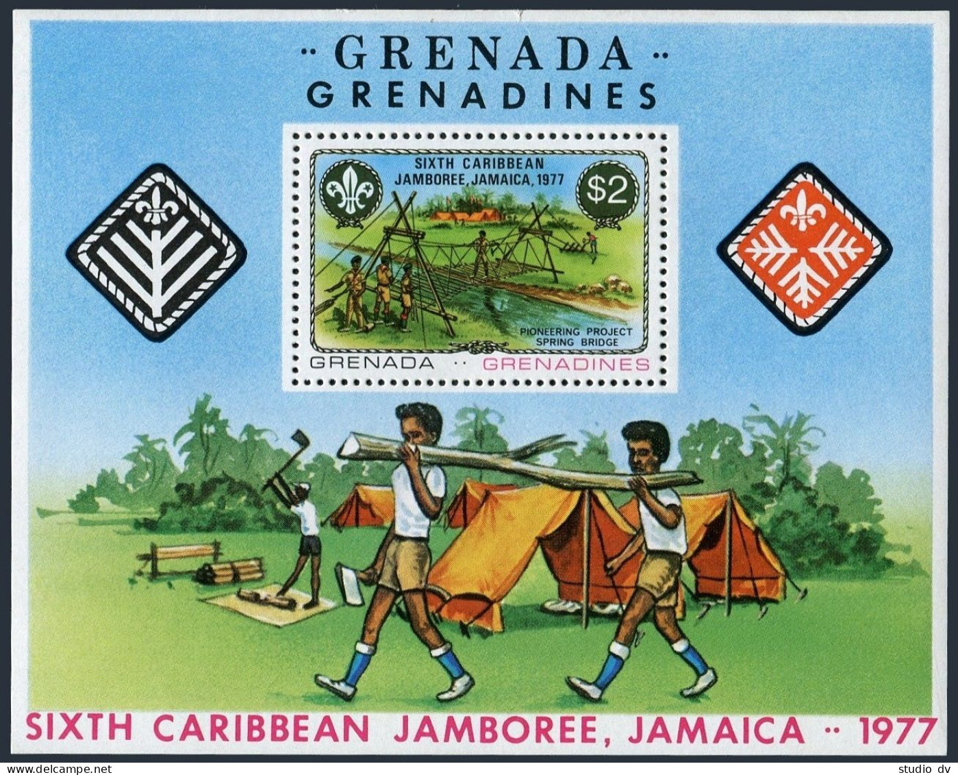 Grenada Gren 241-248,MNH.Michel 237-243,Bl.29. Caribbean Jamboree 1977.Sailing, - Grenada (1974-...)