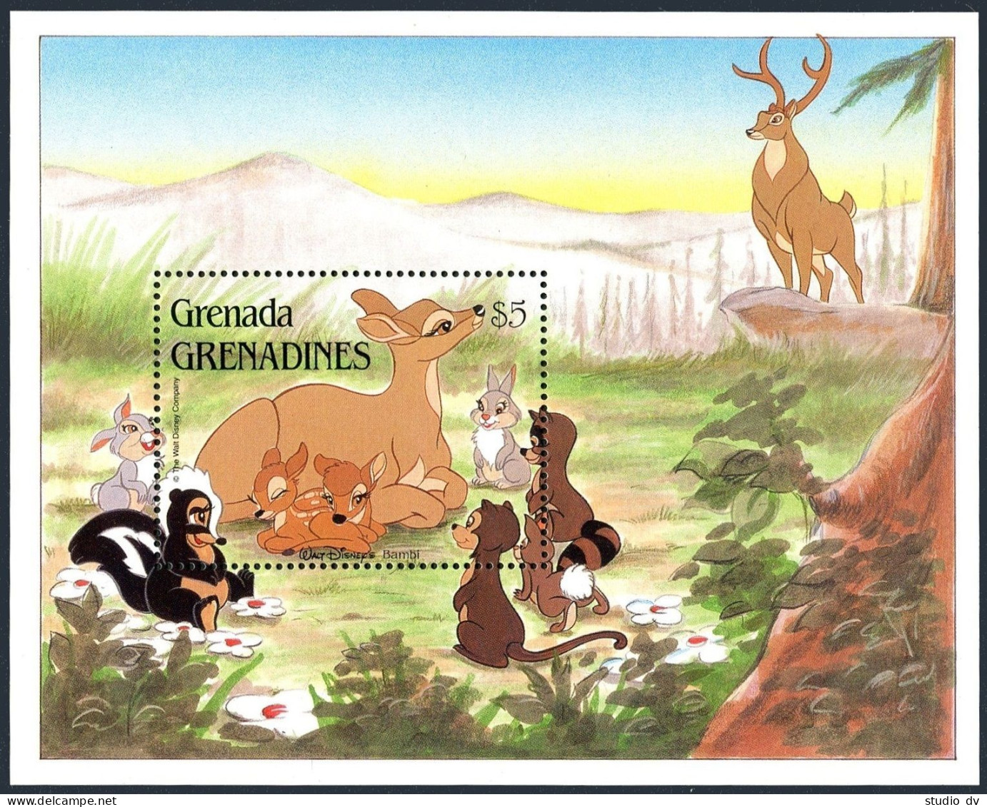 Grenada Gren 986ai,992 Sheets,MNH.Michel 991-999,Bl.152. Walt Disney,1988.Bambi. - Grenade (1974-...)