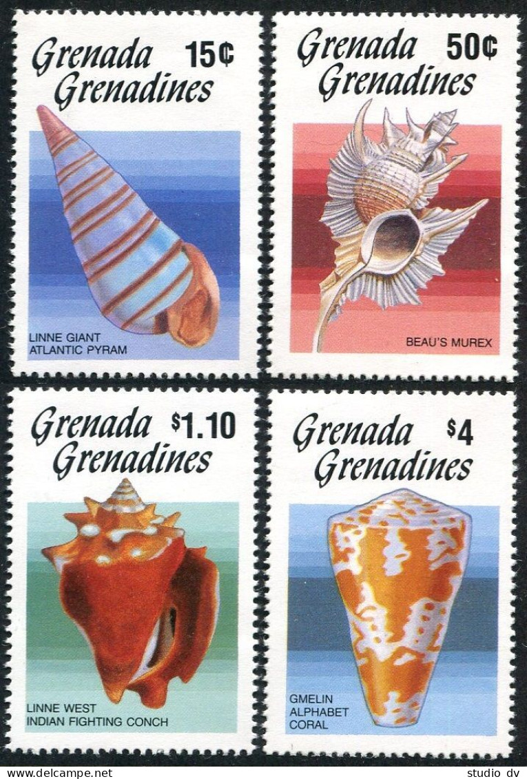 Grenada Grenadines 767-770, MNH. Michel 777-780. Cowrie Shells 1986. - Grenada (1974-...)