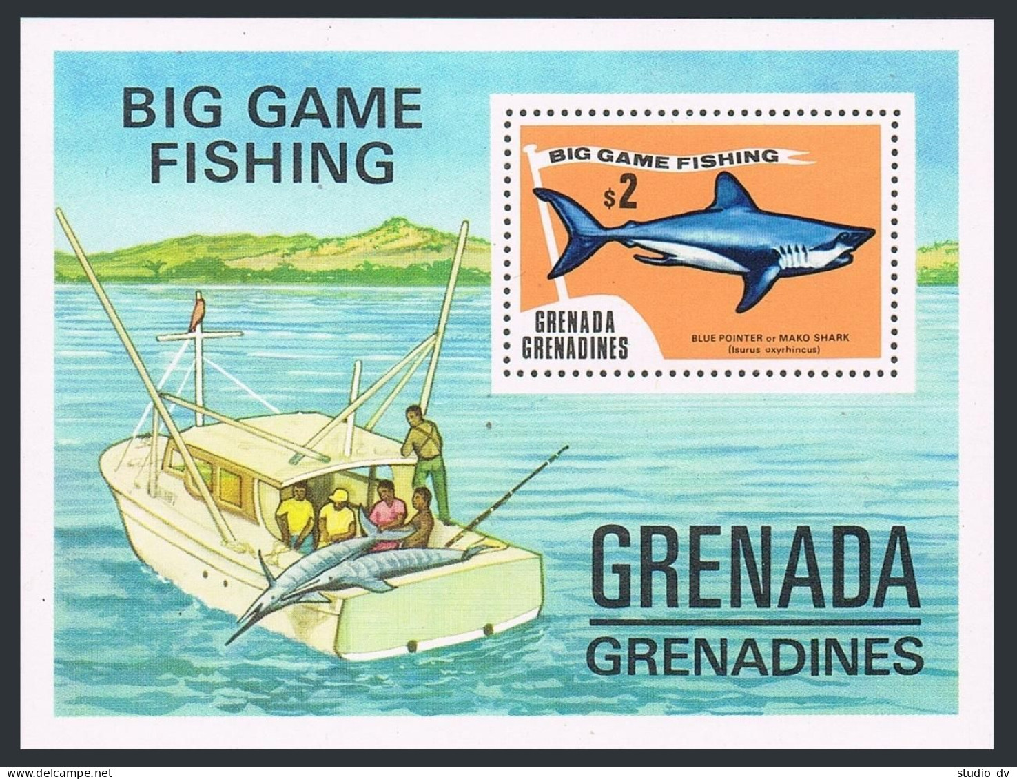 Grenada Gren 49, MNH. Michel Bl.6. Big Game Fishing, 1975. - Grenade (1974-...)