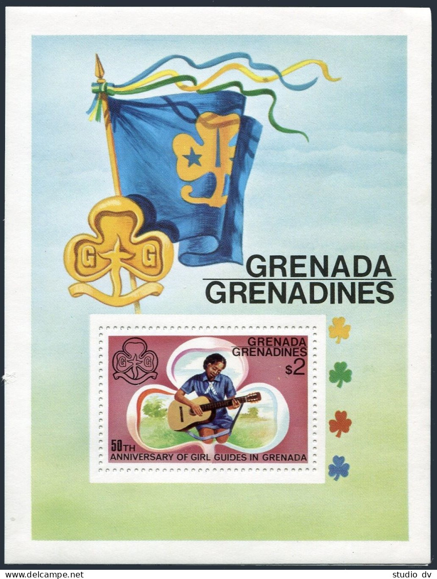 Grenada Gren 161-165,166,MNH.Michel 165-169,Bl.19. Girl Guides 1976.Butterfly, - Grenada (1974-...)