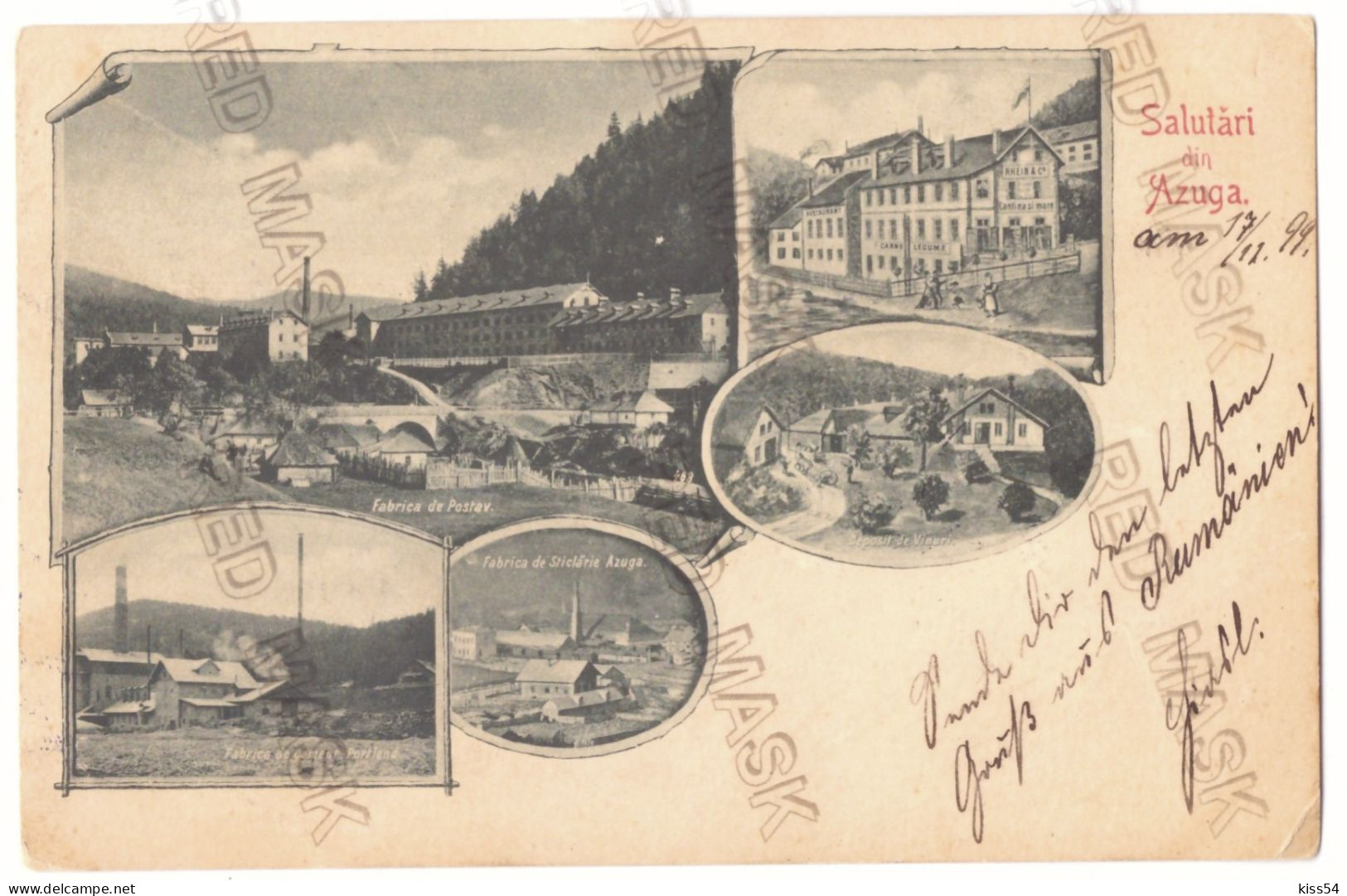 RO - 25401 AZUGA, Prahova, Litho, Romania - Old Postcard - Used - 1899 - Romania