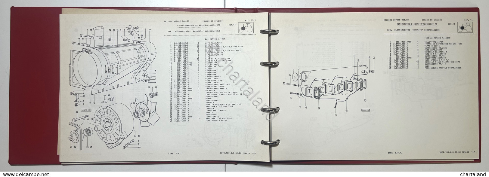 Catalogo Parti Di Ricambio Originali SAME Trattori - Condor 55 Synchro - Ed.1982 - Autres & Non Classés