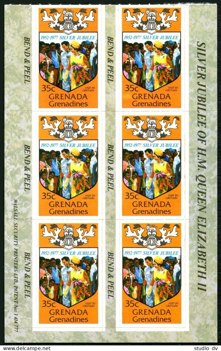 Grenada Gren 217a,218-220a Booklet,MNH. Silver Jubilee Of Reign QE II,1977. - Grenada (1974-...)