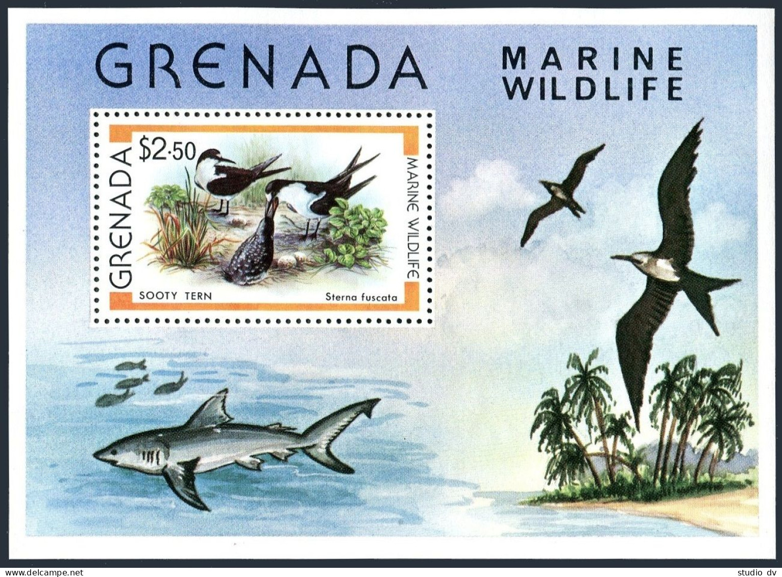 Grenada 941, MNH. Michel Bl.84. Marine Wildlife, 1979. Bird Sooty Tern. - Grenada (1974-...)