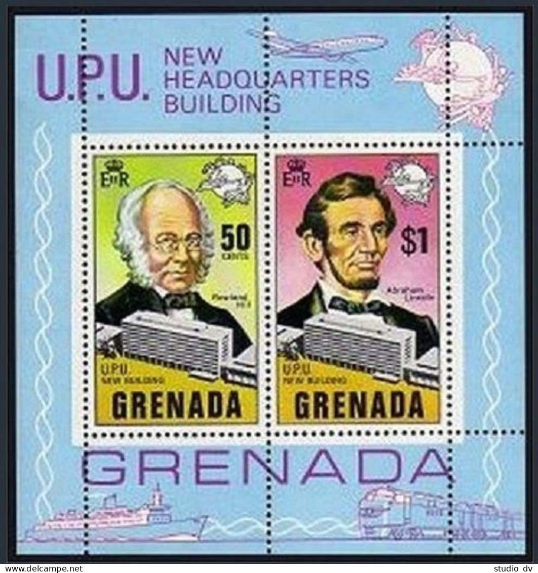 Grenada 383-386,386a, MNH. Mi 365-368,Bl.8. New UPU Headquarters, 1970. Hill, - Grenade (1974-...)