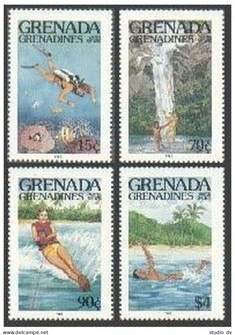 Grenada Gren 689-692, MNH. Michel 698-701. Water Sport 1985. Scuba Diving, Diver, - Grenada (1974-...)