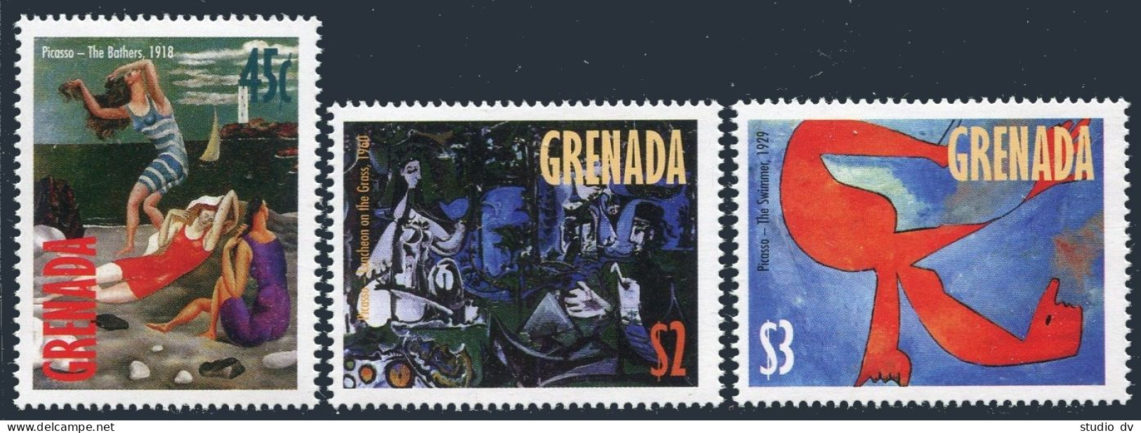 Grenada 2779-2781, MNH. Pablo Picasso Paintings, 1998. - Grenade (1974-...)