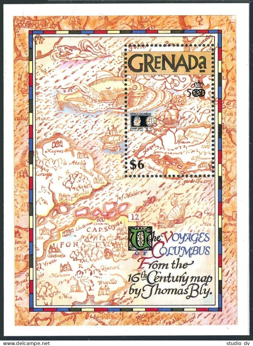 Grenada 2063-2068, 2069-2070 Sheets, MNH, Word Columbus Stamp EXPO Chicago-1992. - Grenada (1974-...)