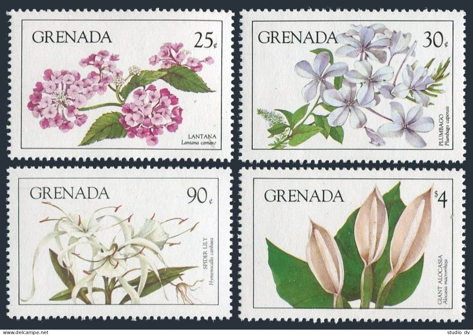 Grenada 1206-1209, MNH. Michel 1294-1297. Local Flowers, 1984. - Grenada (1974-...)