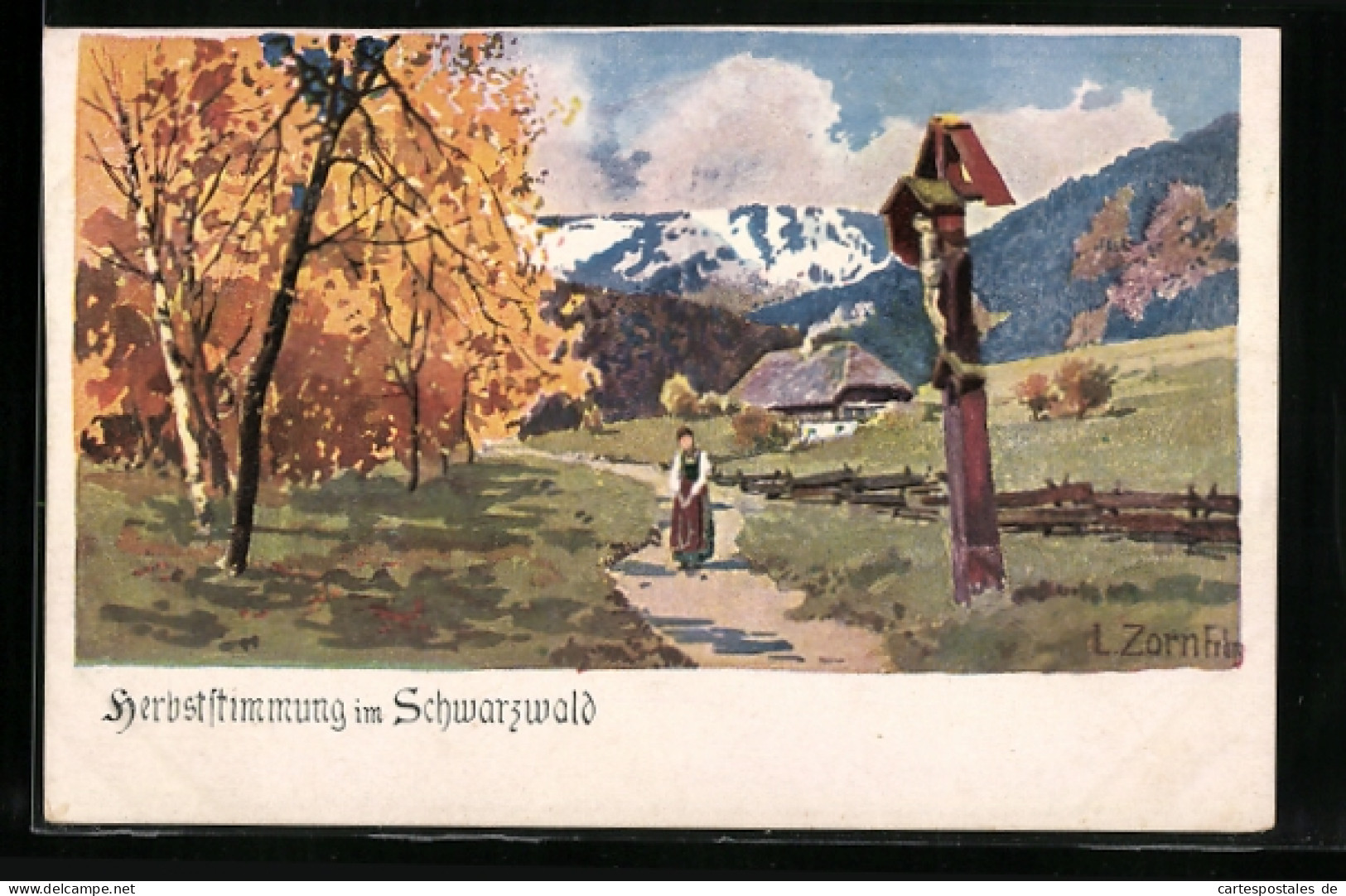 Künstler-AK Ludwig Zorn: Schwarzwald, Abendstimmung  - Sonstige & Ohne Zuordnung