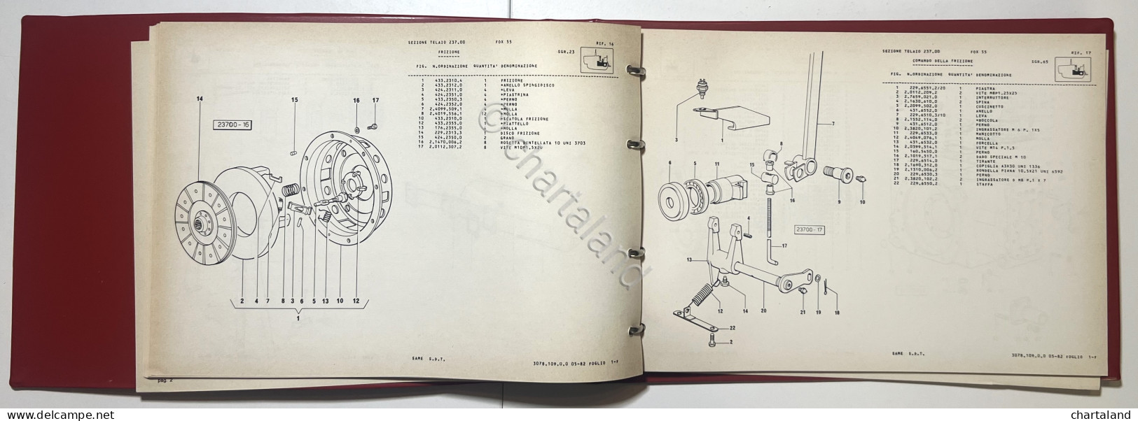 Catalogo Parti Di Ricambio Originali SAME Trattori - Fox 55 - Ed. 1982 - Andere & Zonder Classificatie