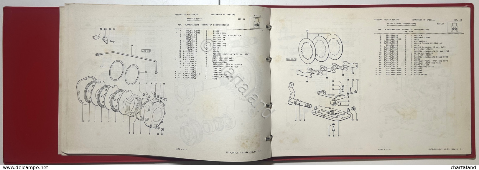 Catalogo Parti Di Ricambio Originali SAME Trattori - Centurion 75 Special - 1984 - Other & Unclassified