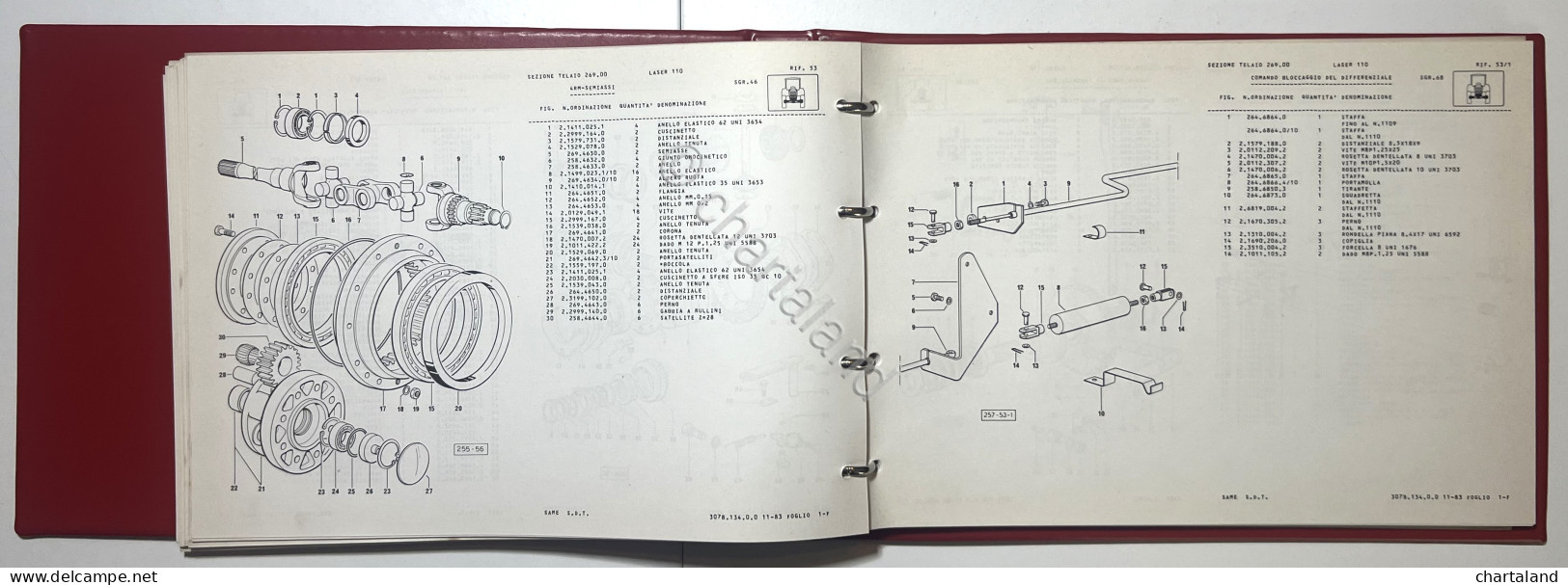 Catalogo Parti Di Ricambio Originali SAME Trattori - Laser 110 - Ed. 1983 - Sonstige & Ohne Zuordnung