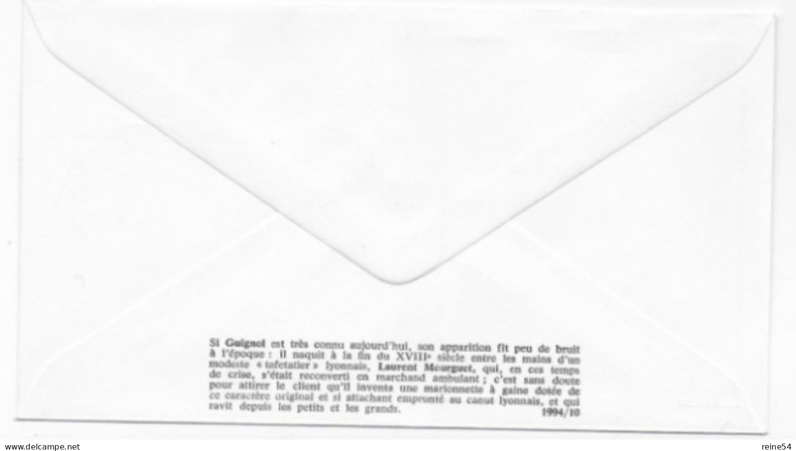 Enveloppe Premier Jour L. MOUGUET Créateur De Guignol 4 Mars 1994 Villeurbanne (69) F.D.C.- YT N° 2861 - 1990-1999
