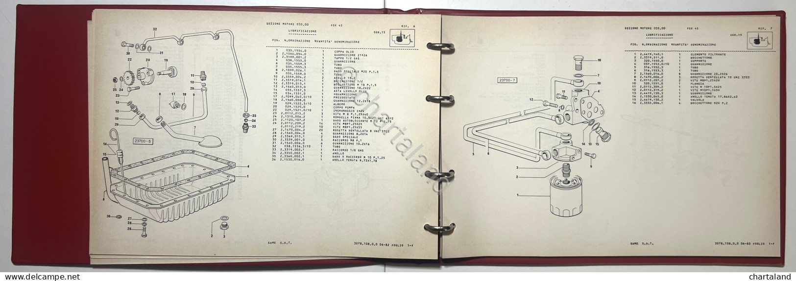 Catalogo Parti Di Ricambio Originali SAME Trattori - Fox 45 - Ed. 1982 - Other & Unclassified