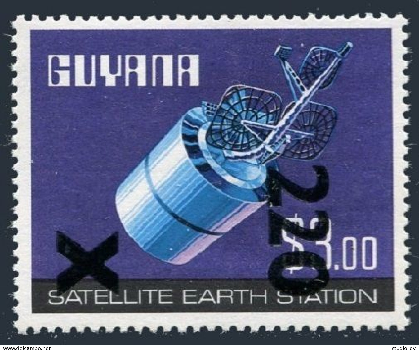 Guyana 384 New Value Surcharged,MNH.Michel 641. Intelsat IVa,1981. - Guyane (1966-...)