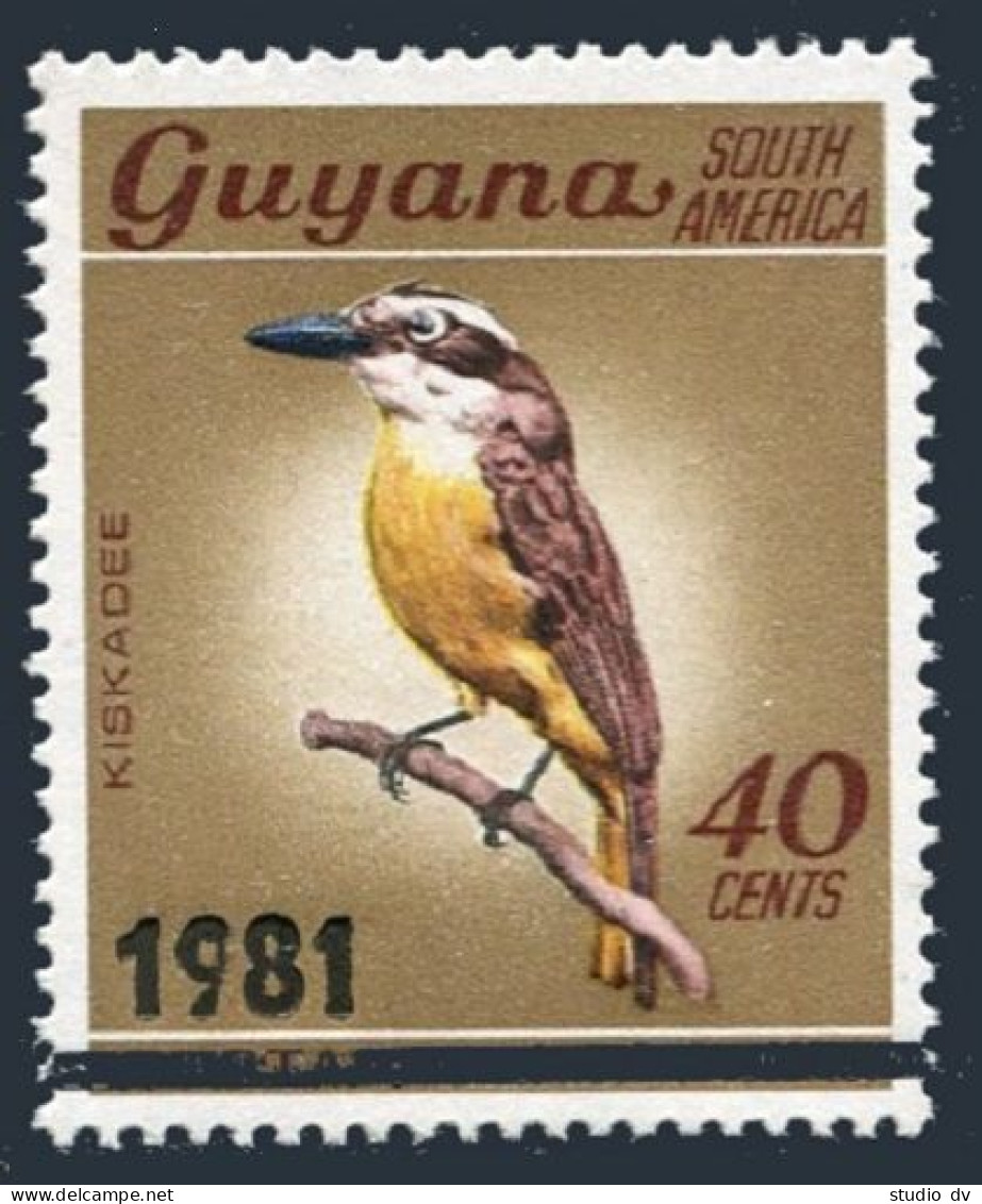 Guyana 357 Surcharged 1981,MNH.Michel 634. Bird Great Kiskadee. - Guyana (1966-...)