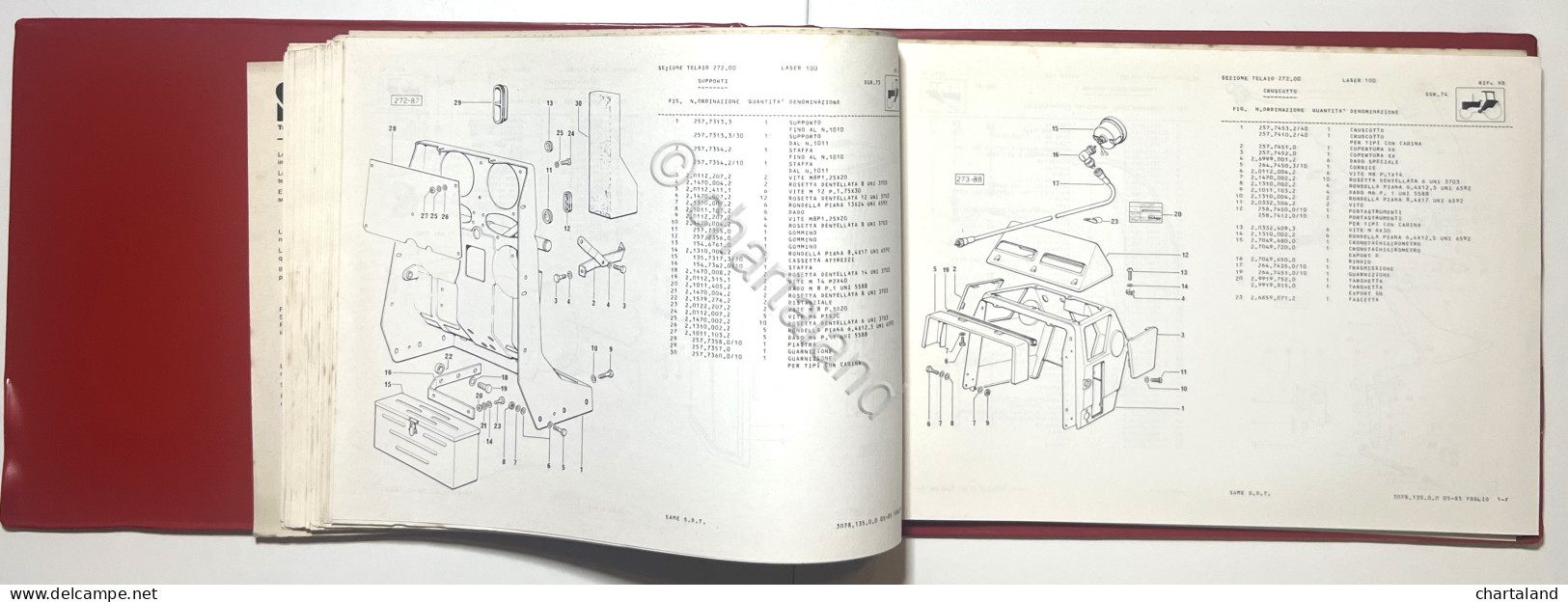 Catalogo Parti Di Ricambio Originali SAME Trattori - Laser 100 - Ed. 1985 - Other & Unclassified