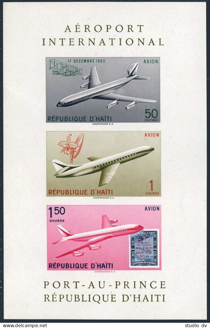 Haiti C176a Sheet, MNH. Michel Bl.21. Aviation Week 1960. Airplanes. - Haïti