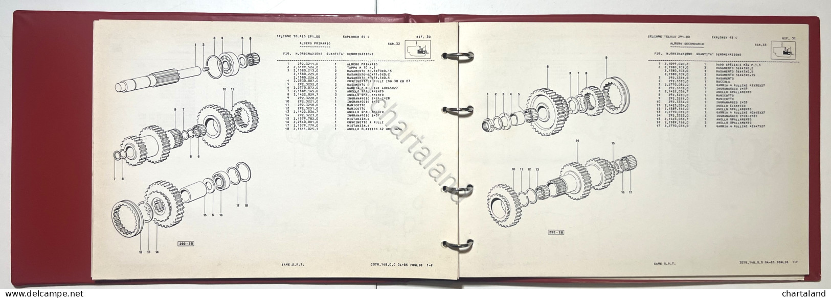 Catalogo Parti Di Ricambio Originali SAME Trattori - Explorer 65 C - Ed. 1985 - Autres & Non Classés