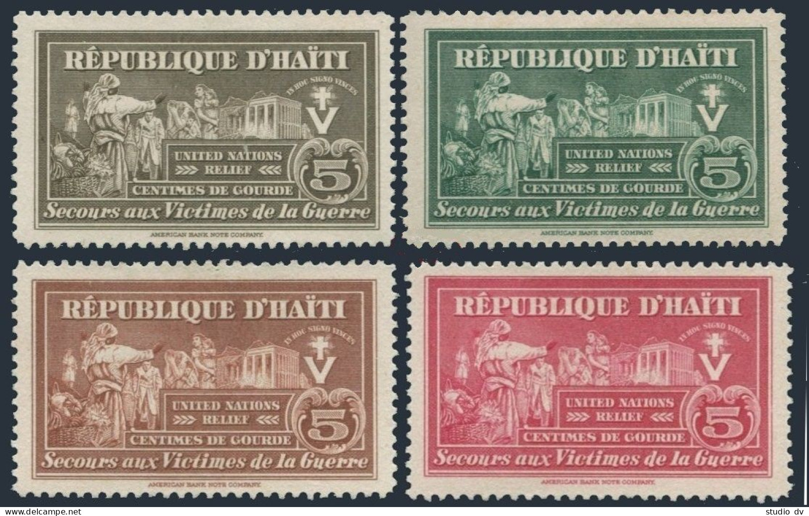 Haiti RA1-RA8, Hinged. Michel Zw 1-8. Postal Tax Stamps 1944-45. UN Relief. - Haïti