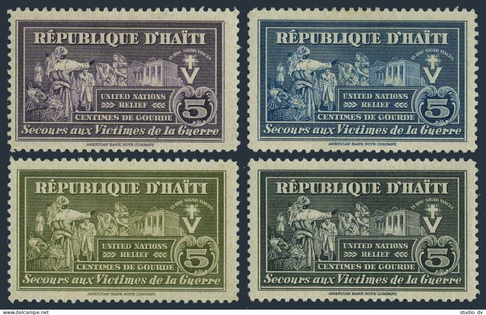 Haiti RA1-RA4,MNH, Hinged. Michel Zw 1-4. Postal Tax Stamps 1944. UN Relief. - Haiti