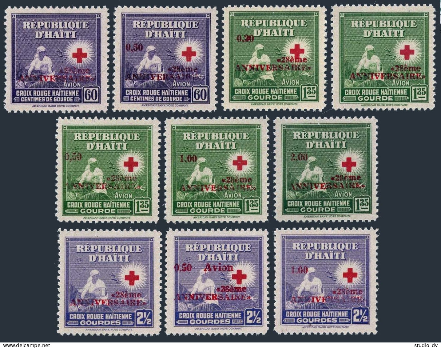 Haiti 456-457,C153-C160,MNH. Michel 599-602. Haitian Red Cross, 28th Ann. 1960. - Haïti