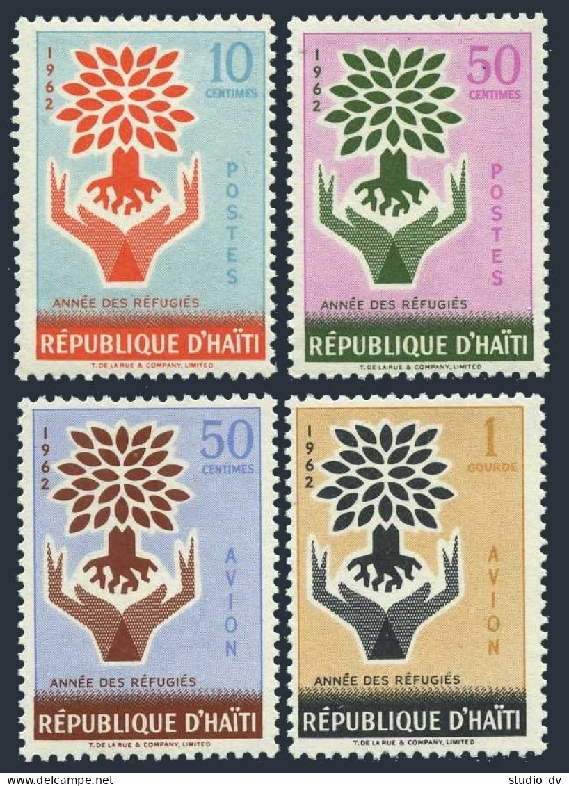Haiti 489-490,C191-C192, C192a Sheet, MNH. Mi 706-709, Bl.24. Refugee 1962. Oak. - Haiti
