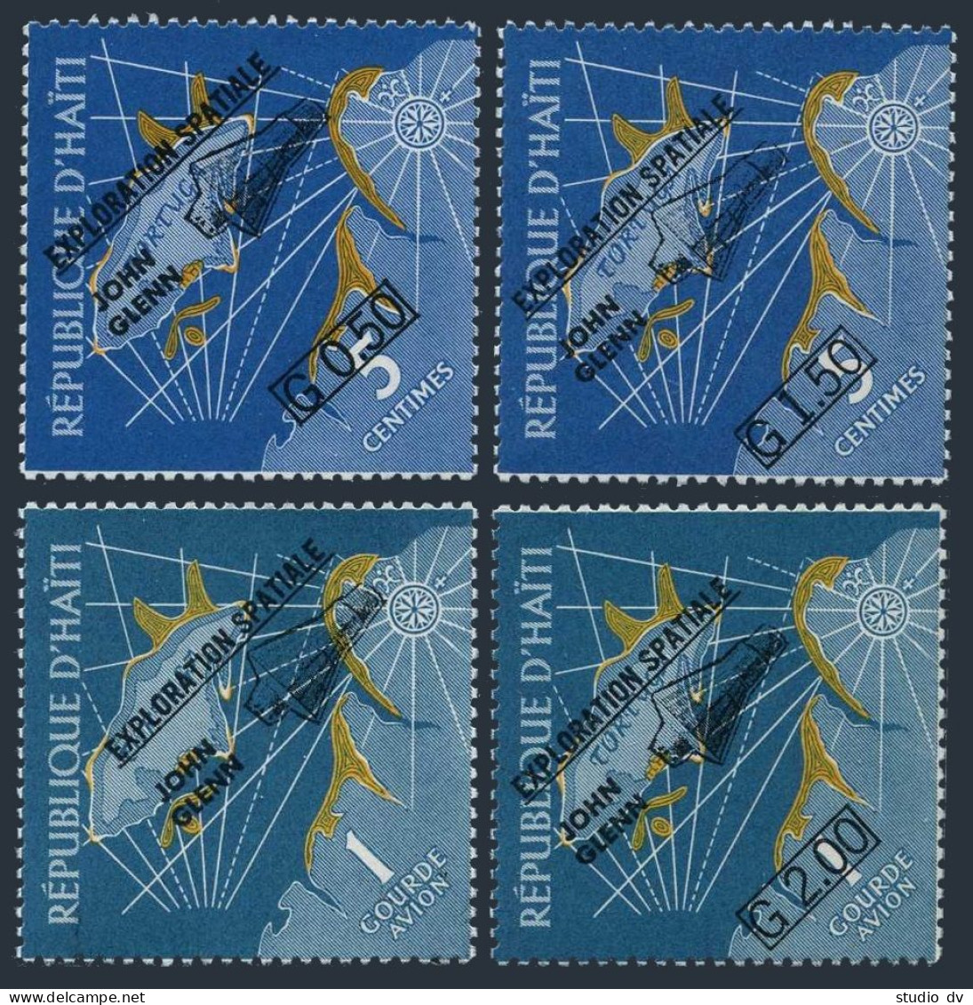 Haiti 484-485,C186-C187, MNH. Michel 693-696. Space 1962. 1st Orbital Flight.  - Haiti