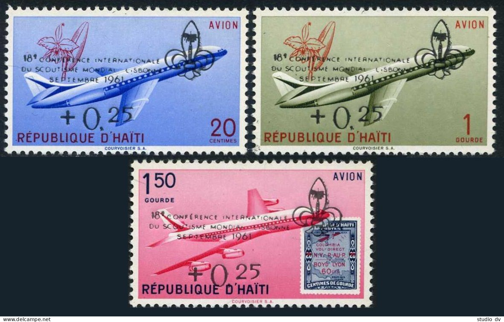 Haiti CB32-CB34,CB34a Sheet,MNH.Michel 678-680,Bl.22. Scouting.Airplanes.1961. - Haiti