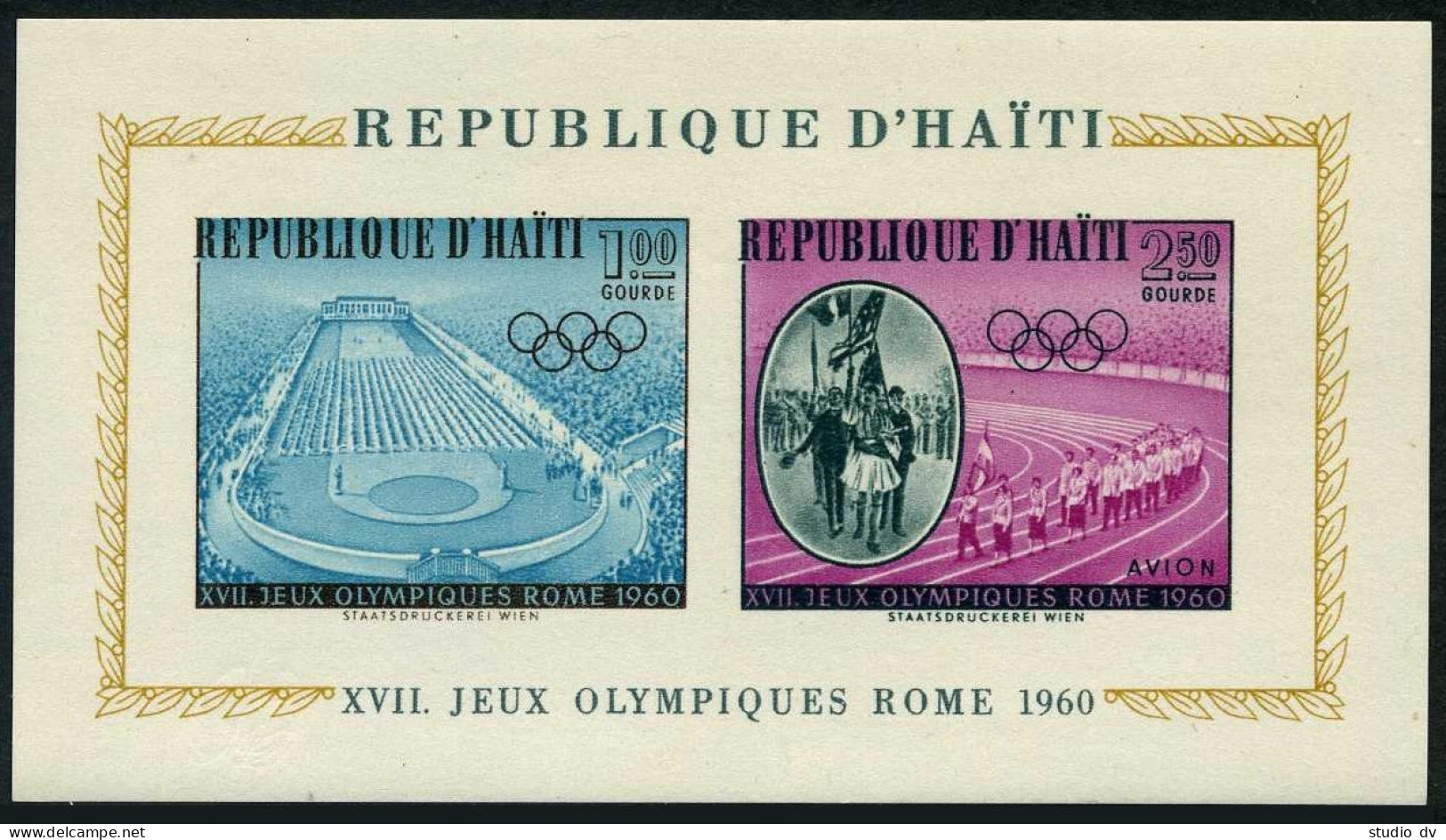 Haiti 462-C165,C165a,MNH.Michel 629-635,Bl.14. Olympics Rome-1960.Stadium. - Haiti