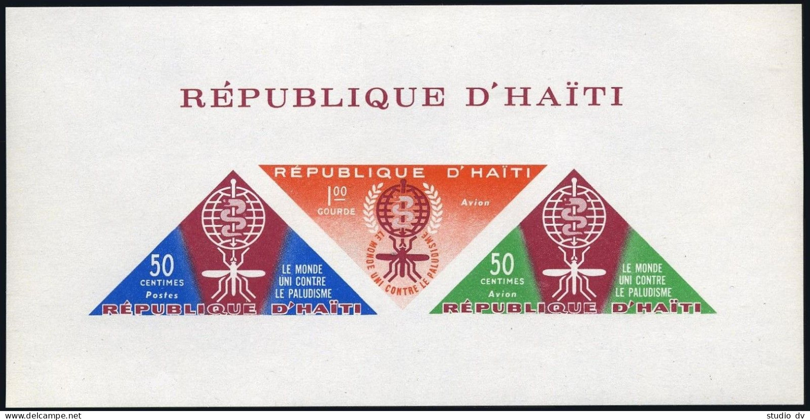 Haiti C190ab Sheet Witout Inscription,MNH.Mil Bl.23a. WHO Against Malaria,1962. - Haiti