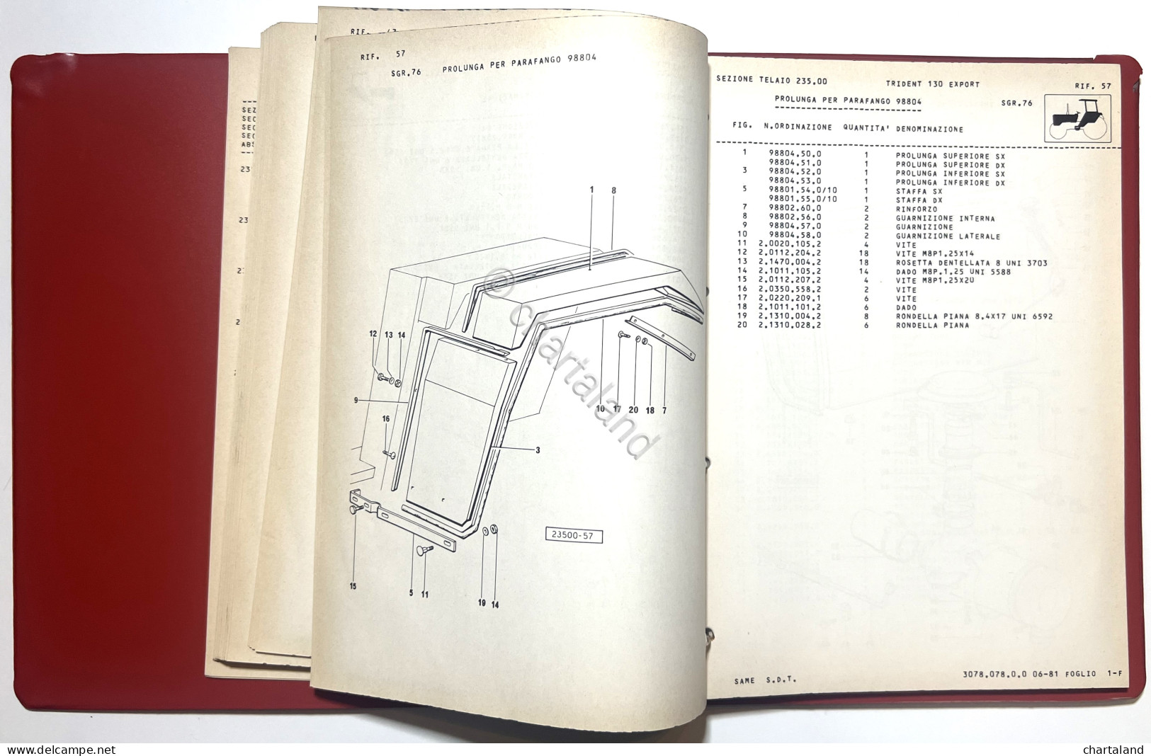 Catalogo Parti Di Ricambio Originali SAME Trattori - Trident 130 Export - 1981 - Otros & Sin Clasificación