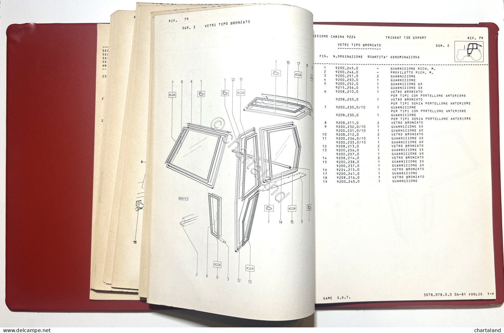 Catalogo Parti Di Ricambio Originali SAME Trattori - Trident 130 Export - 1981 - Other & Unclassified